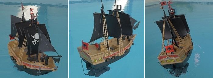 Playmobil (6678) Le Bateau pirate des ténèbres - Démo avec RC en français 